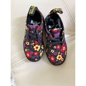 Dr Martens child 8 unisex girls Kacy eclectic kids vintage floral blk shoes NEW
